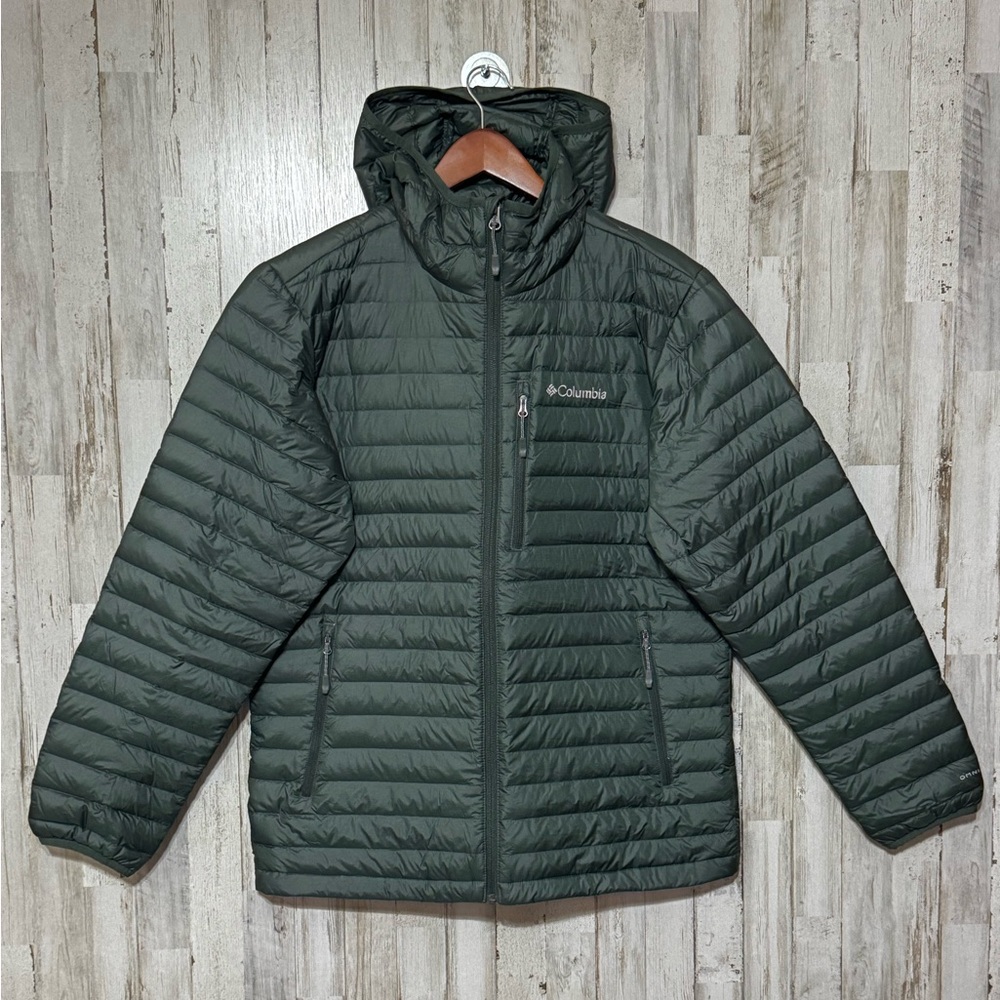Columbia Dark Green Quilted Puffer Jacket with Hood